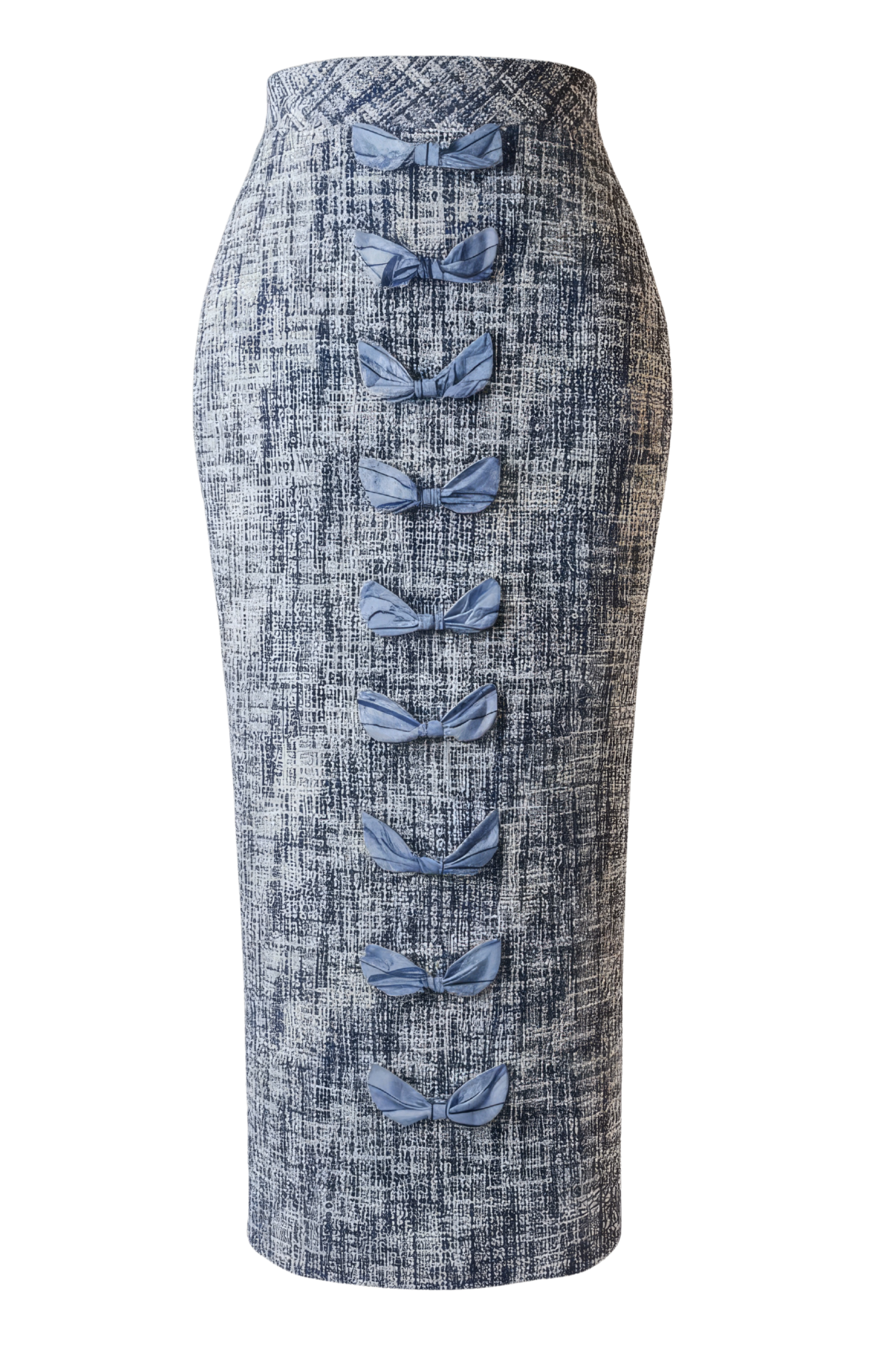Couture Blue Pencil Skirt