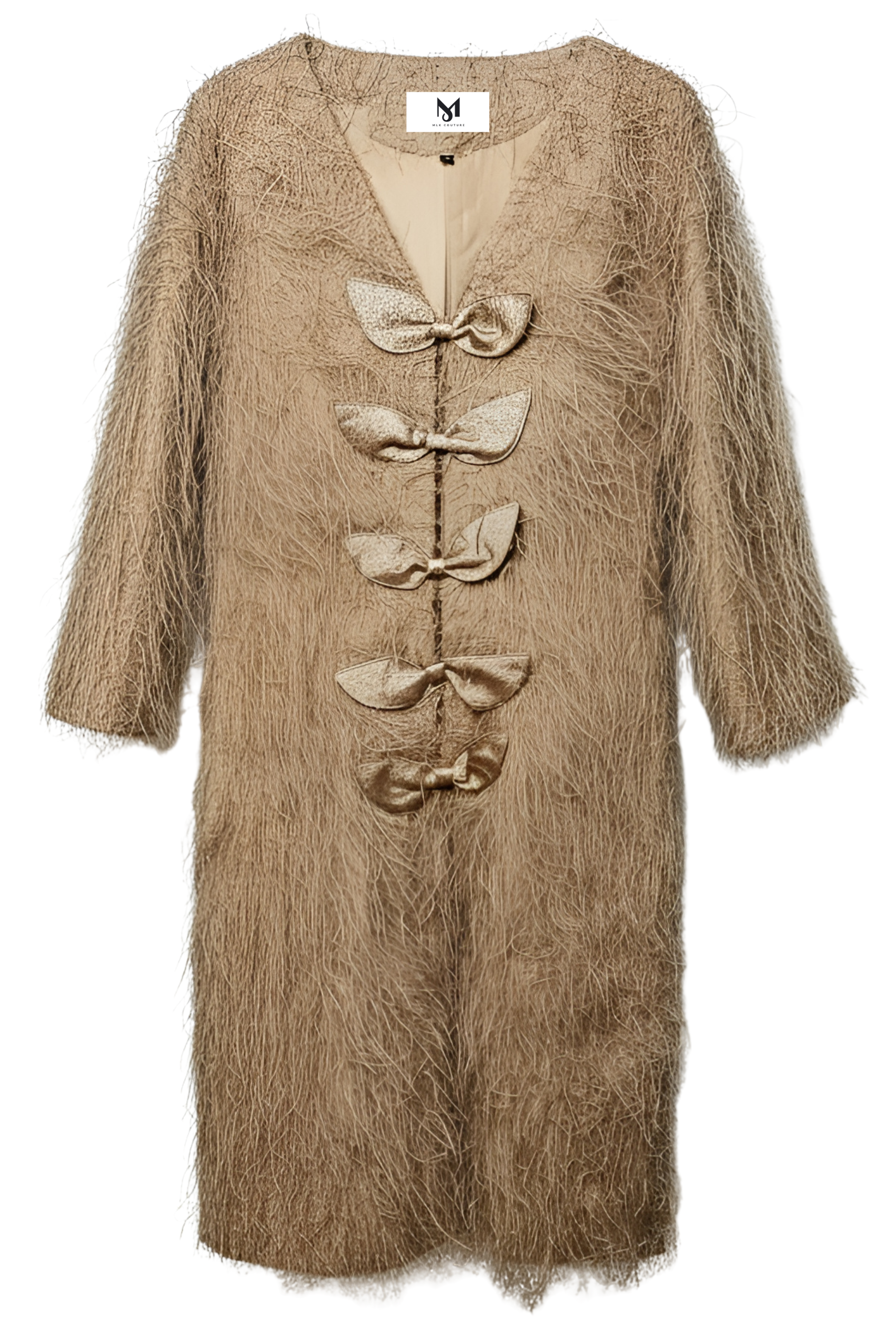 Couture Bronze Faux Fur Coat / Outerwear