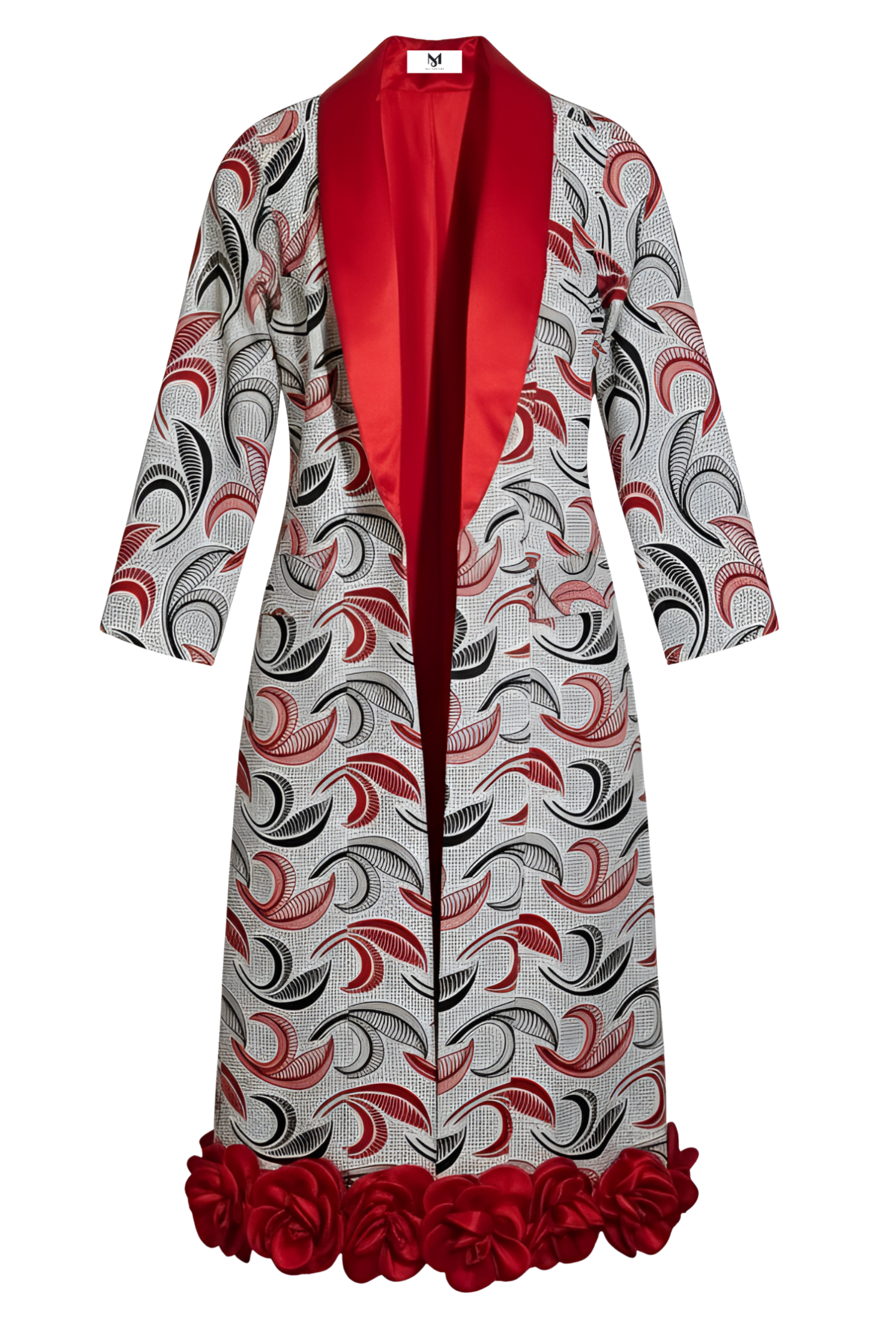 Couture Red Down Coat / Outerwear