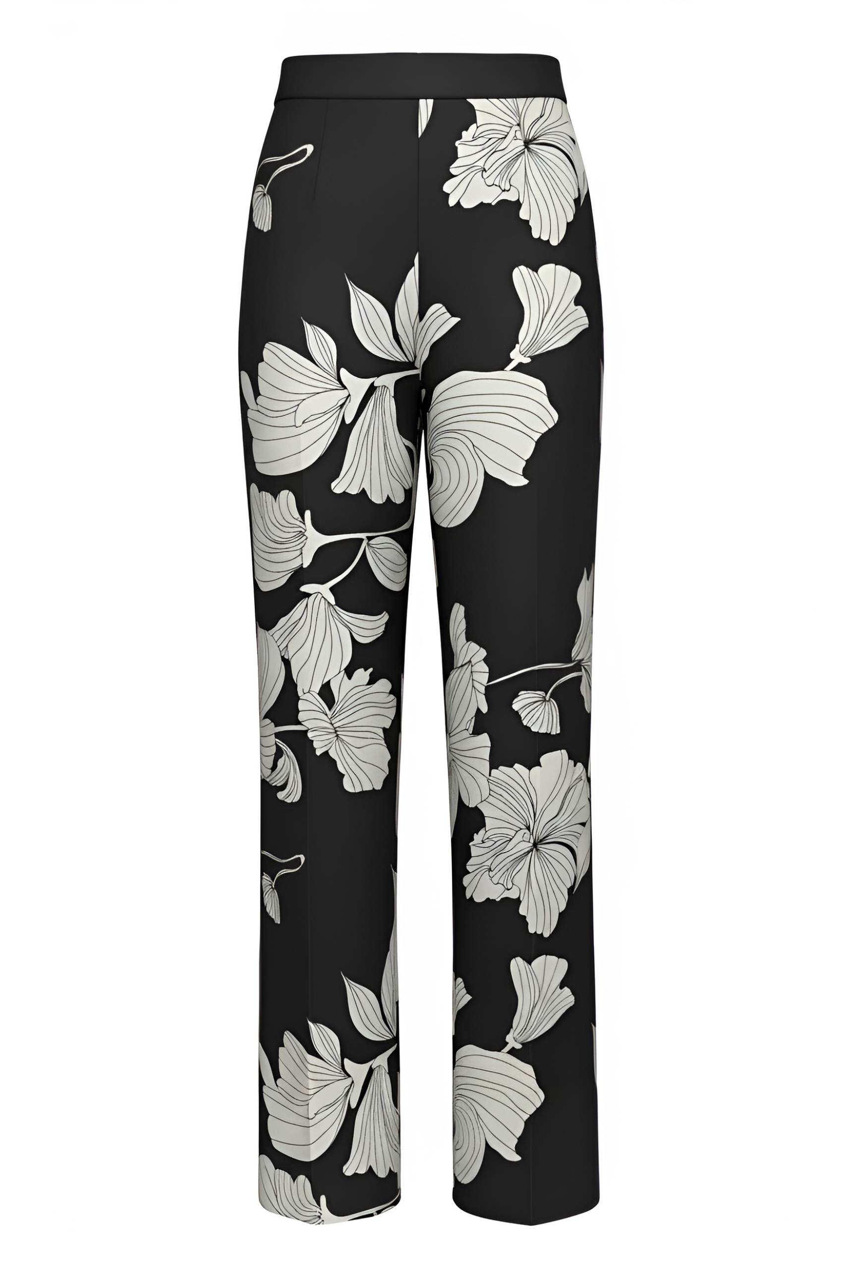 Floral Print Faux Straight Leg Pants