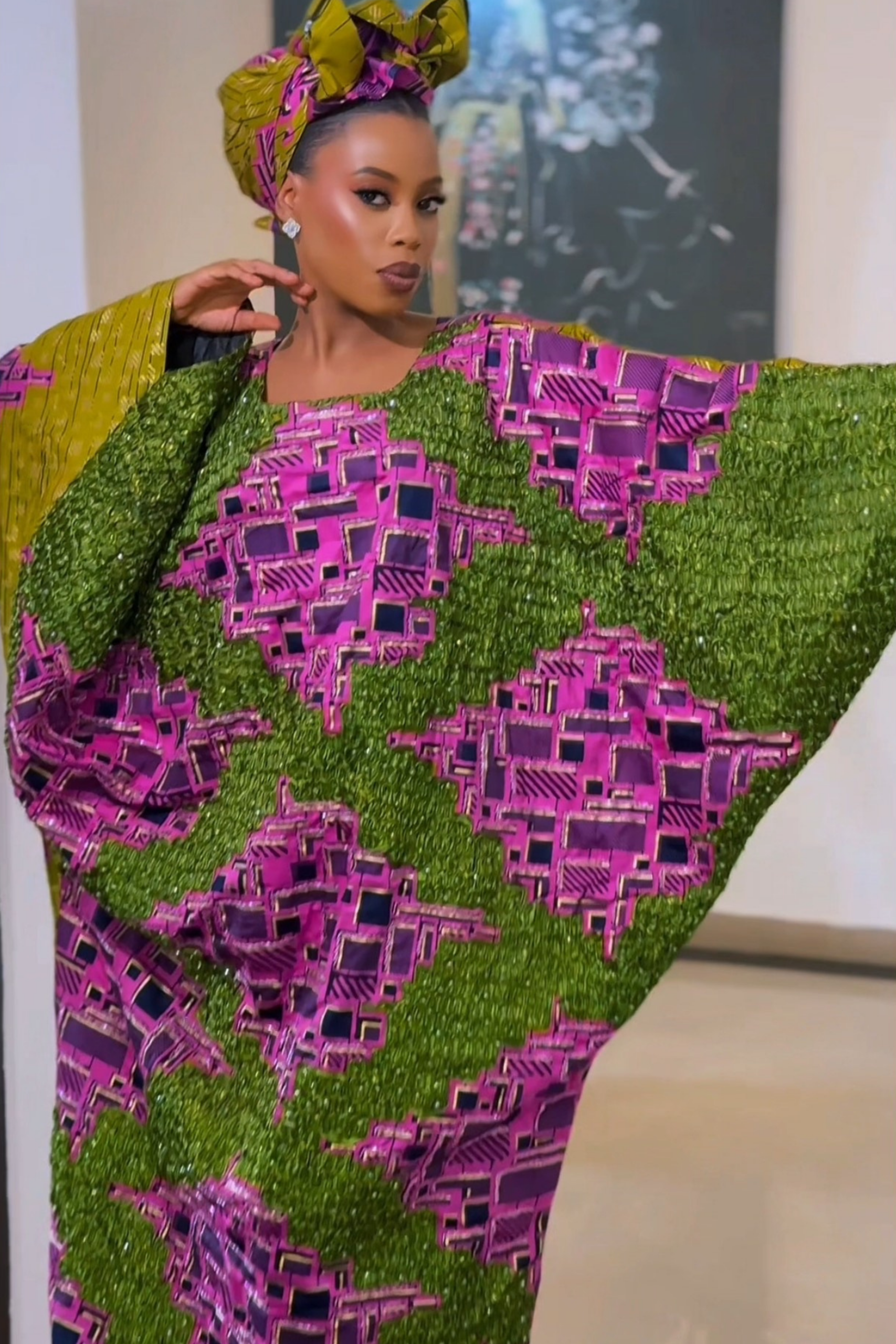 SILK EMBROIDERED BOUBOU